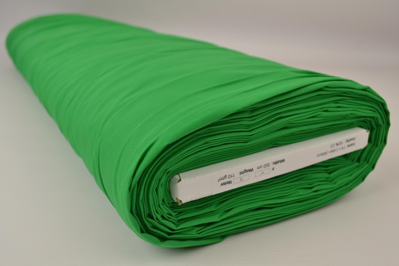 Schwer entflammbare Baumwolle 300 cm breit, grün, Rolle