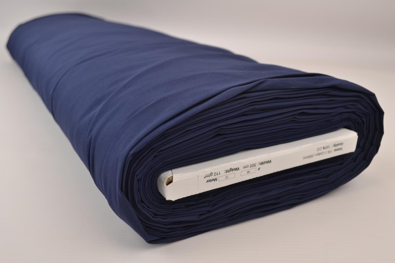 Schwer entflammbare Baumwolle 300 cm breit, marineblau, Rolle