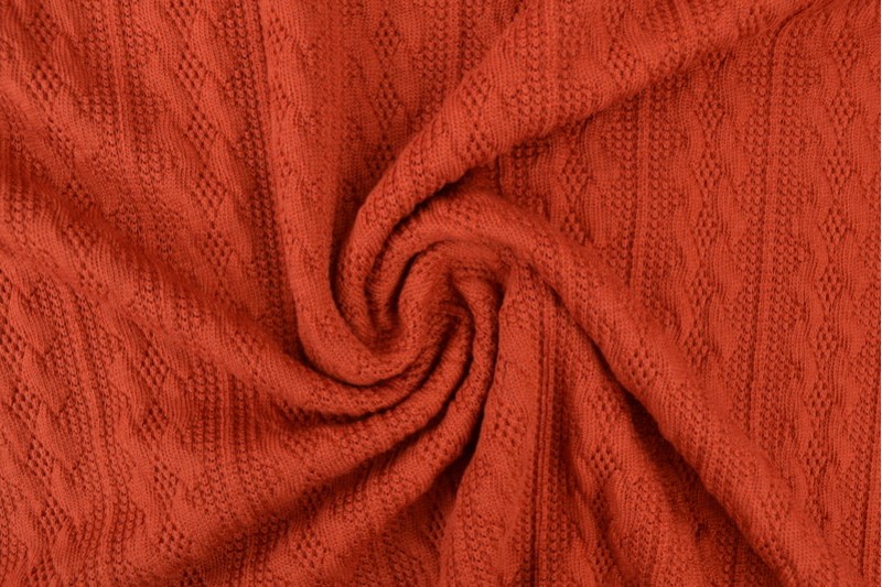Zopf-Jacquard jacquard tricoté en torsade kupfer