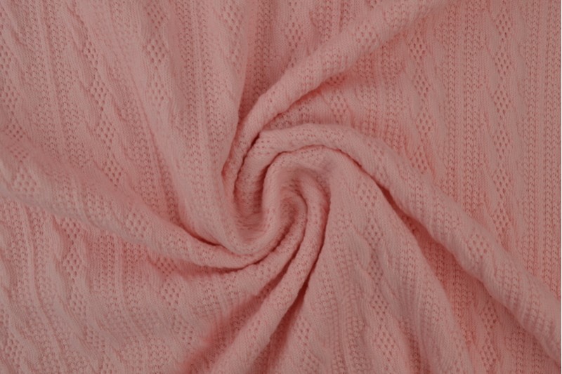 Zopf-Jacquard jacquard tricoté en torsade rosa