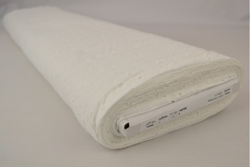 Baumwollstickerei weiß (motif 02), Rolle