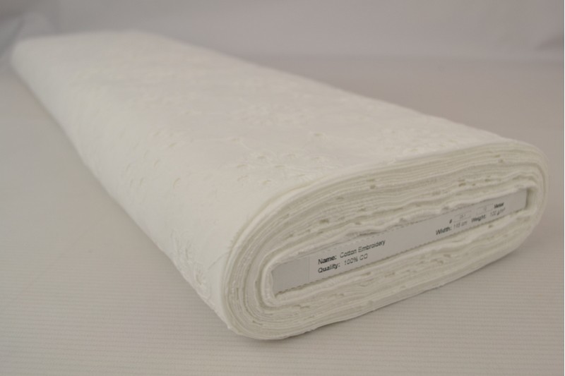 Baumwollstickerei weiß (motif 03), Rolle