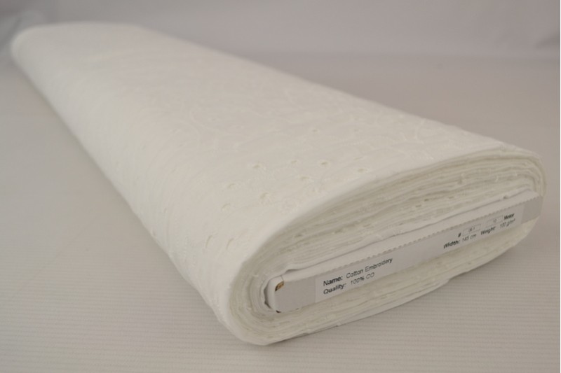 Baumwollstickerei weiß (motif 06), Rolle