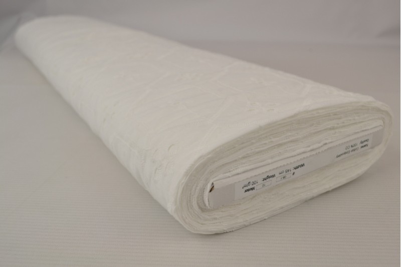 Baumwollstickerei weiß (motif 08), Rolle