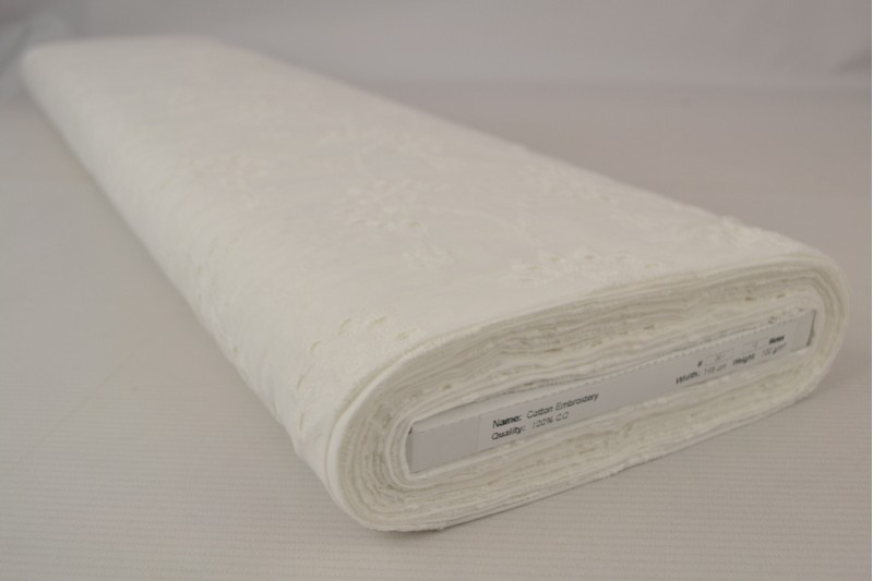 Baumwollstickerei weiß (motif 20), Rolle