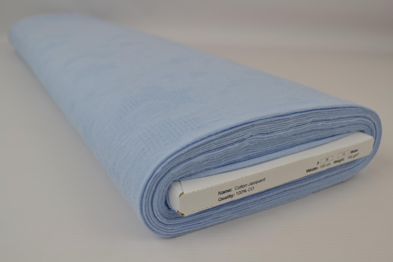 Baumwolljacquard aquablau, Rolle