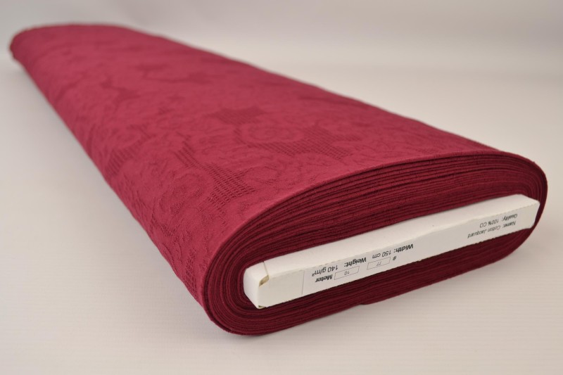 Baumwolljacquard bordeaux, Rolle