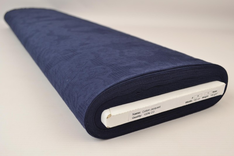 Baumwolljacquard marineblau, Rolle