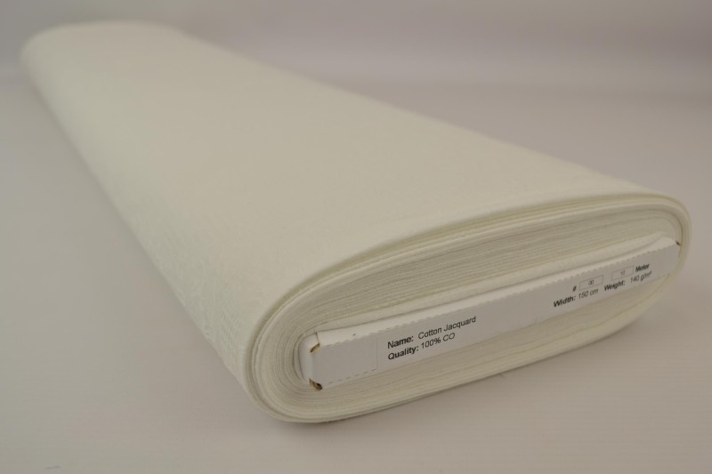 Baumwolljacquard weiß, Rolle