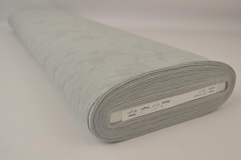 Baumwolljacquard silbergrau, Rolle