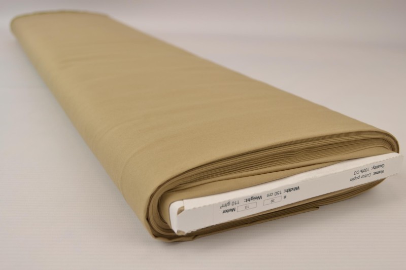 Baumwollpopeline popeline aus Baumwolle beige, Rolle
