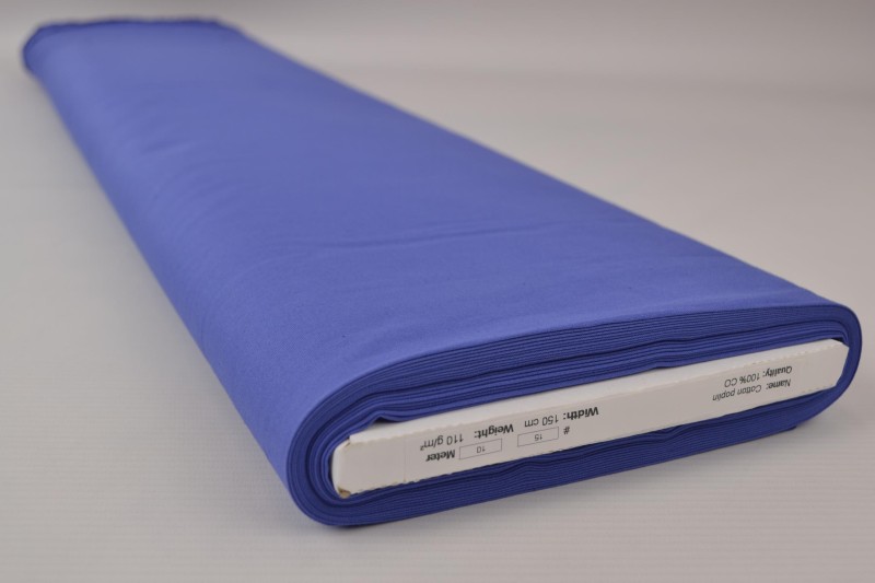 Baumwollpopeline popeline aus Baumwolle blau, Rolle