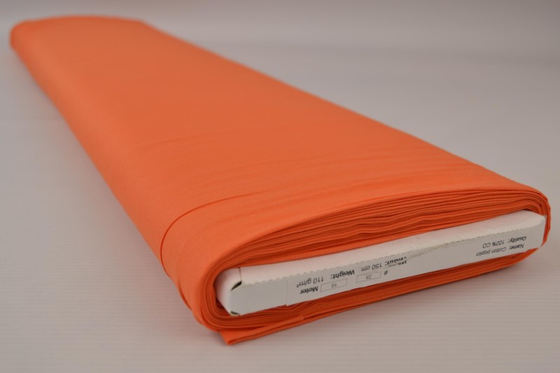 Baumwollpopeline popeline aus Baumwolle orange dunkel, Rolle