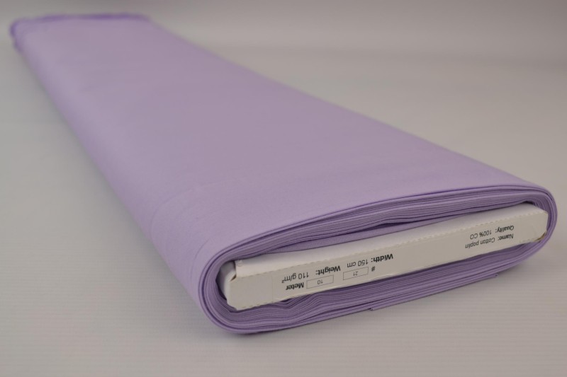 Baumwollpopeline popeline aus Baumwolle lavendel, Rolle