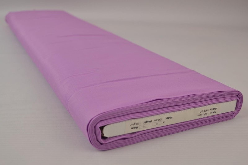 Baumwollpopeline popeline aus Baumwolle lilas, Rolle