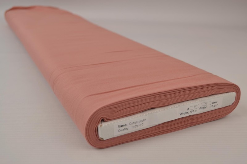 Baumwollpopeline popeline aus Baumwolle vieux rosa, Rolle