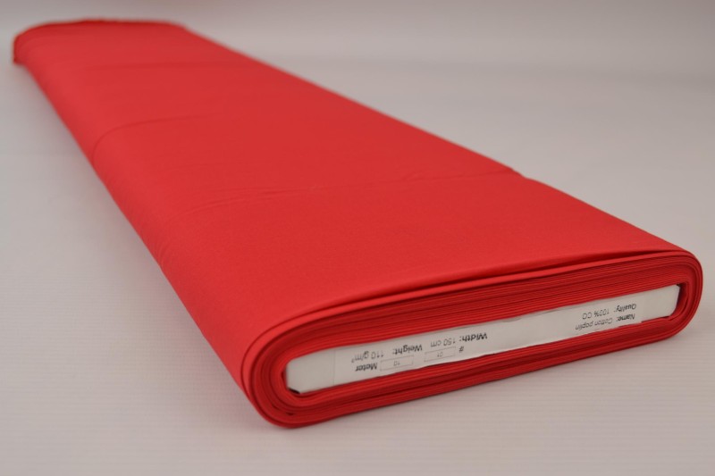 Baumwollpopeline popeline aus Baumwolle rot, Rolle