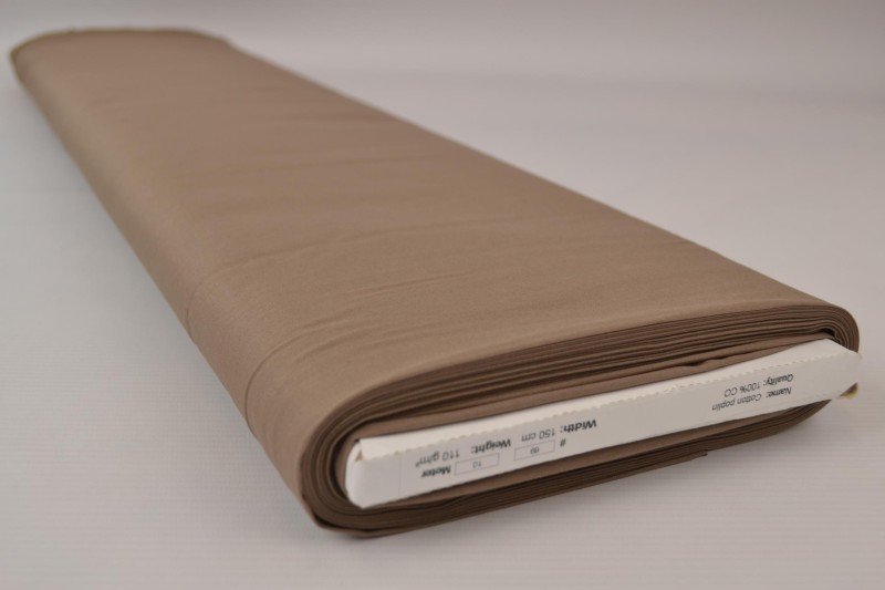 Baumwollpopeline popeline aus Baumwolle taupe, Rolle