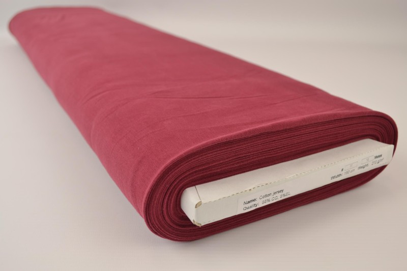 Baumwolljersey bordeaux, Rolle