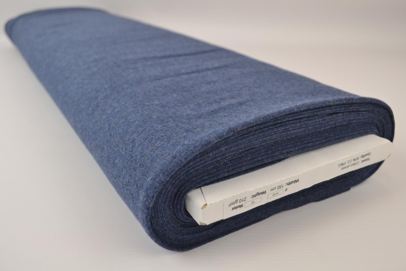 Baumwolljersey jeans dunkel mélangé, Rolle