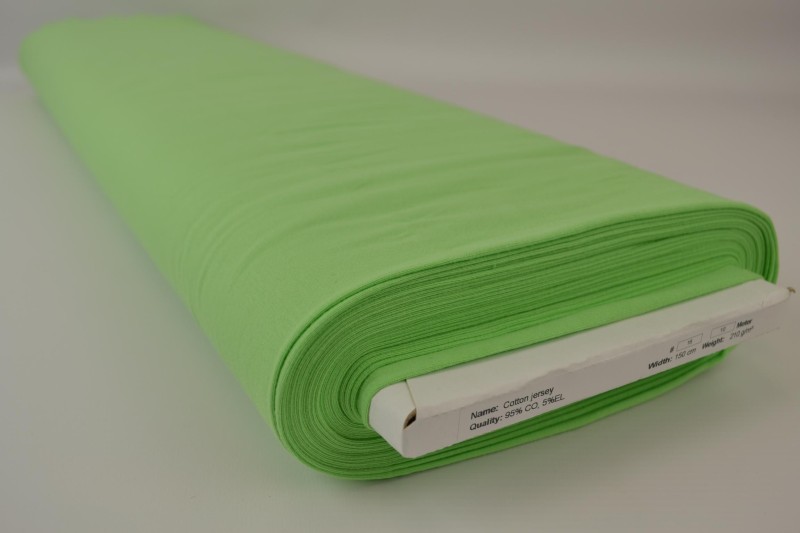 Baumwolljersey grün citron, Rolle