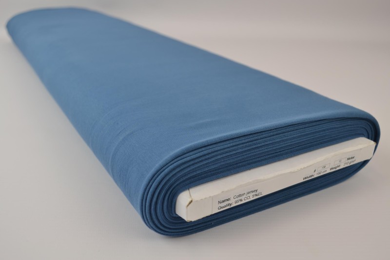 Baumwolljersey stahlblau, Rolle