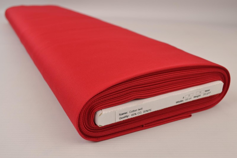 Köper-Baumwolle rot, Rolle