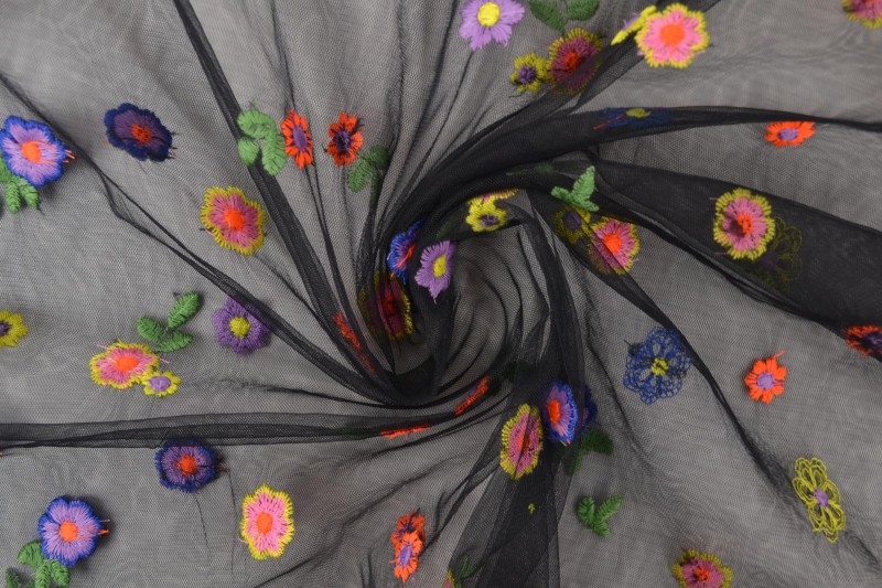Mesh Gänseblümchen schwarz