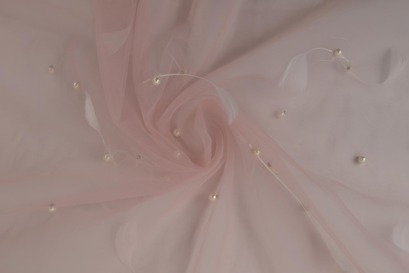 Mesh Federn und Perlen mesh plumes & perles vieux rosa