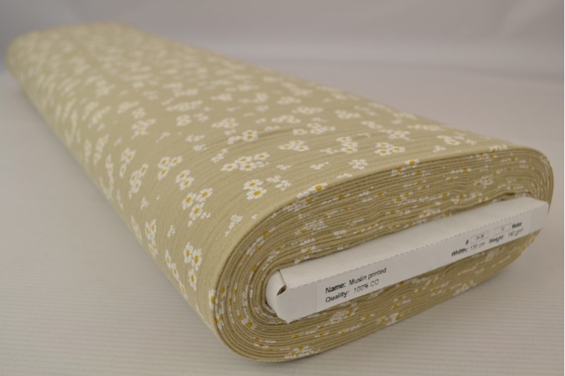 Bedruckter Musselin moosLeinene bedruckt bedruckt 04-39, Rolle