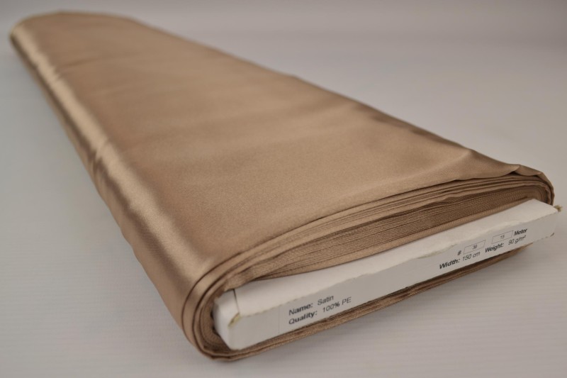 Polyestersatin Satin beige, Rolle