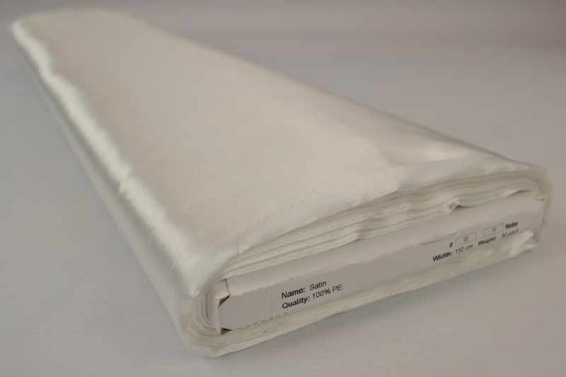 Polyestersatin Satin gebrochenes Weiß, Rolle