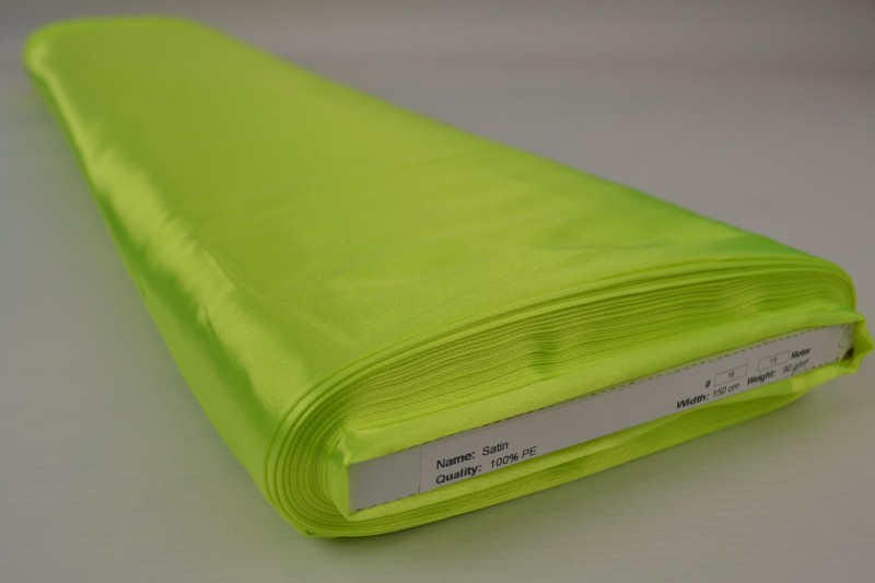 Polyestersatin Satin grün citron, Rolle