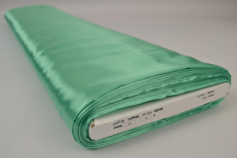 Polyestersatin Satin mint, Rolle
