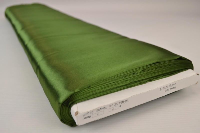 Polyestersatin Satin moosgrün, Rolle