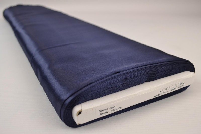 Polyestersatin Satin marineblau, Rolle