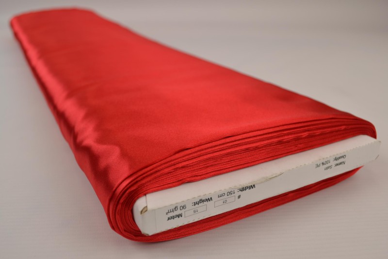 Polyestersatin Satin rot, Rolle