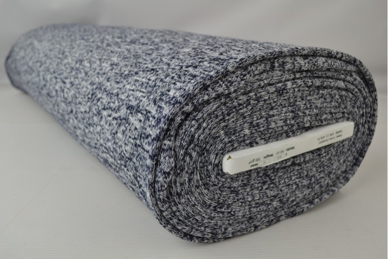 Sweat-Strickstoff navy meliert, Rolle