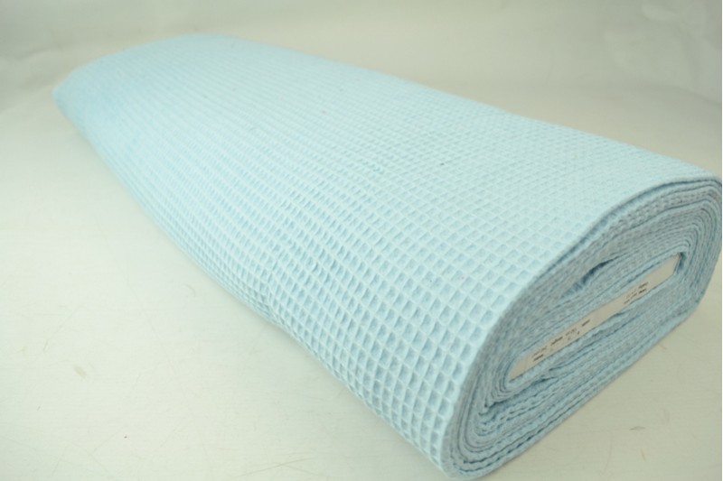 Waffelpiqué Stoff babyblau, Rolle