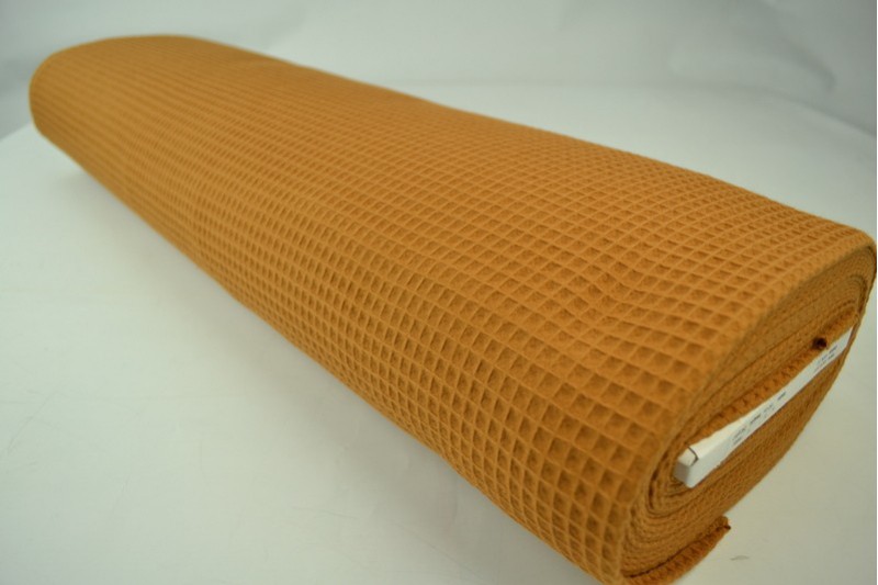 Waffelpiqué Stoff dunkelocker, Rolle