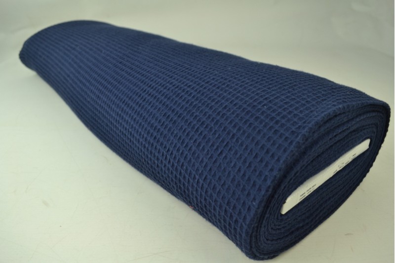 Waffelpiqué Stoff marine, Rolle