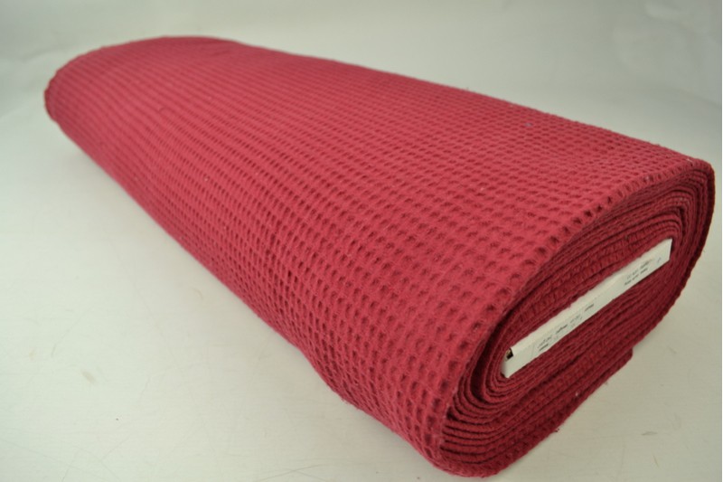 Waffelpiqué Stoff p01 rot, Rolle