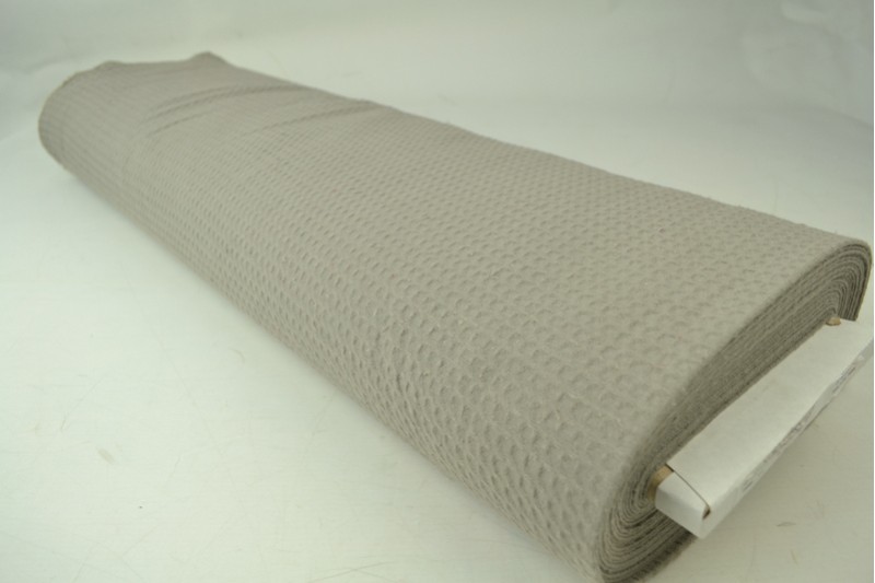 Waffelpiqué Stoff p69 taupe, Rolle