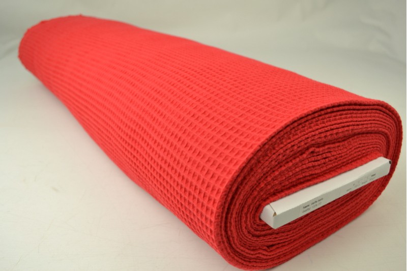 Waffelpiqué Stoff rot, Rolle