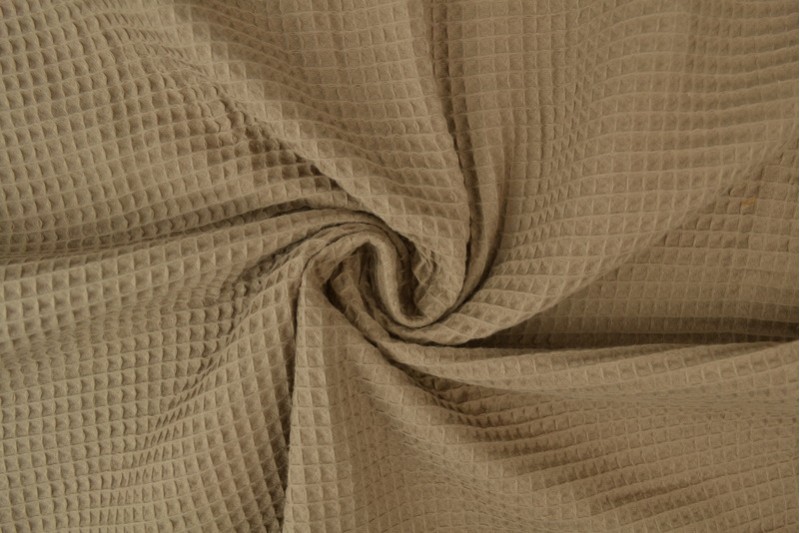 Waffelpiqué Stoff taupe
