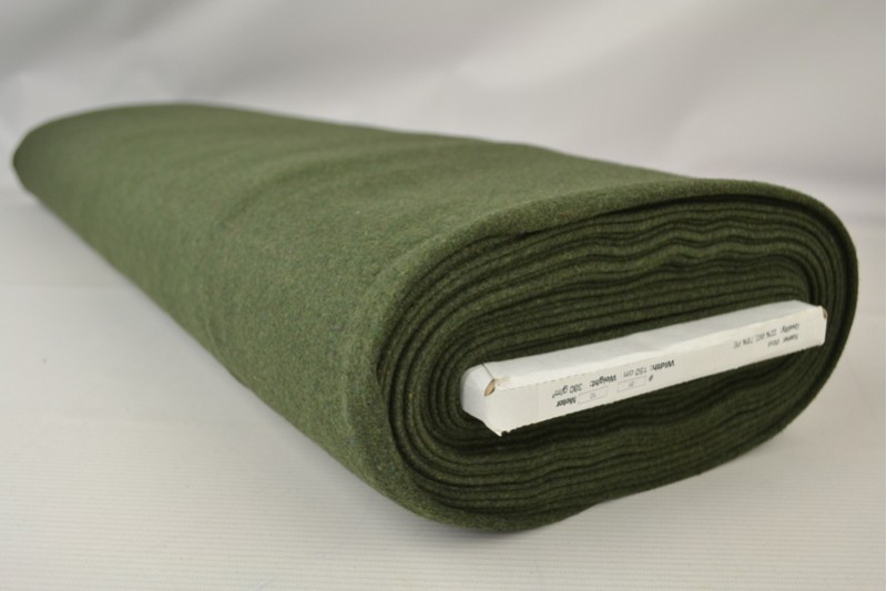 Wolle 380 g/m² moosgrün dunkel, Rolle