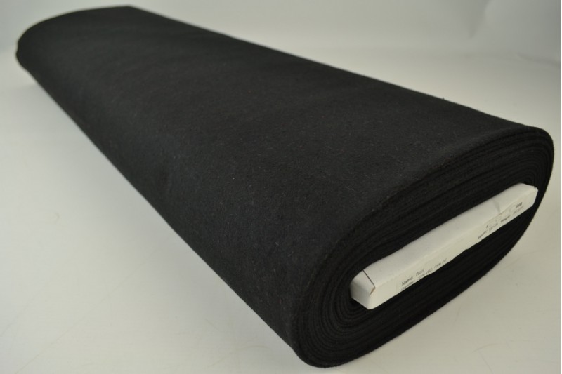 Wolle 380 g/m² schwarz, Rolle